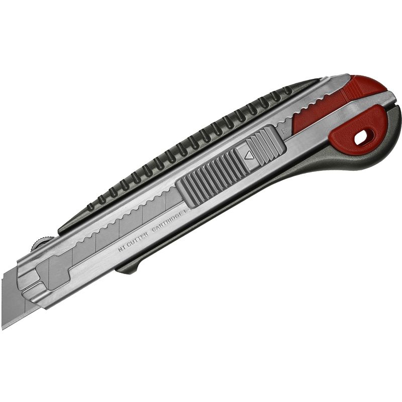 Нож канцелярский большой, лезвие 18 мм, металлические направляющие, металлический корпус, АВТОLOCK, с картриджем на 6 лезвий