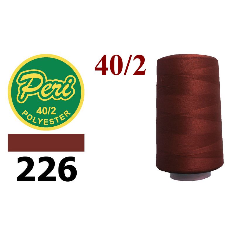 Нитки для шитья 100% полиэстер, 40/2, (0226), 4000яр. Вес: Бр/Нт=133/115г, коричнево-красный