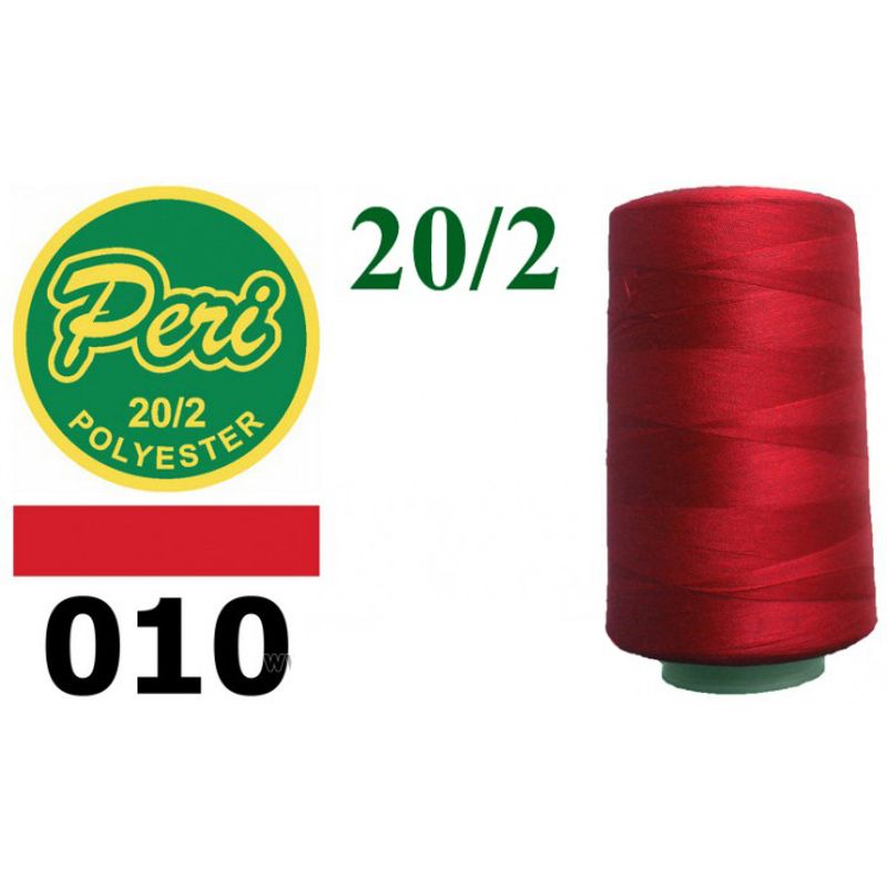 Нитки для шиття 100% поліестер, 20/2, (0010), 3500 ярдів, червоний