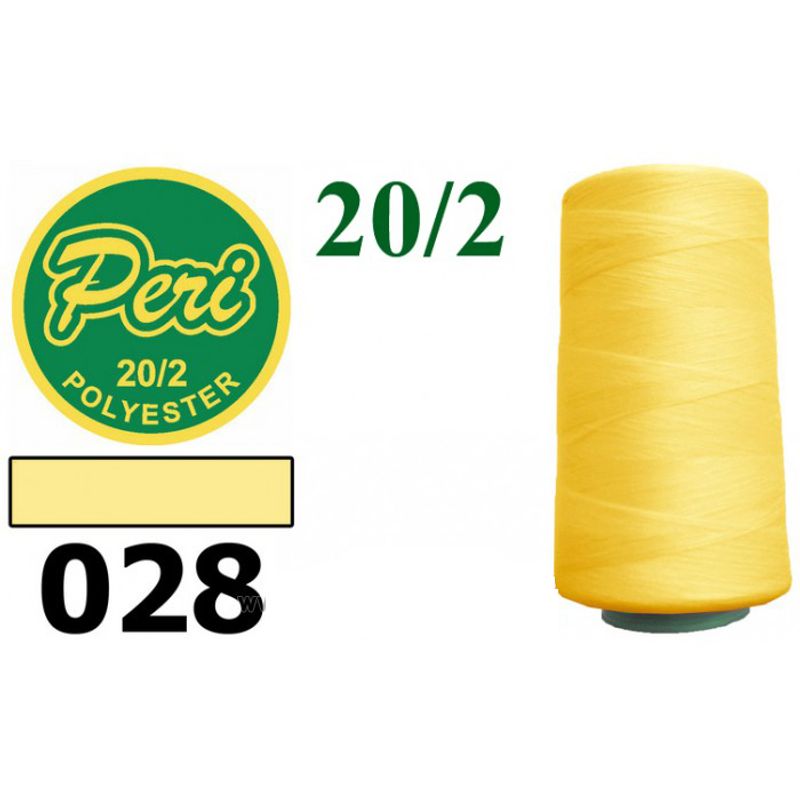 Нитки для шиття 100% поліестер, 20/2, (0028), 3500 ярдів, жовтий