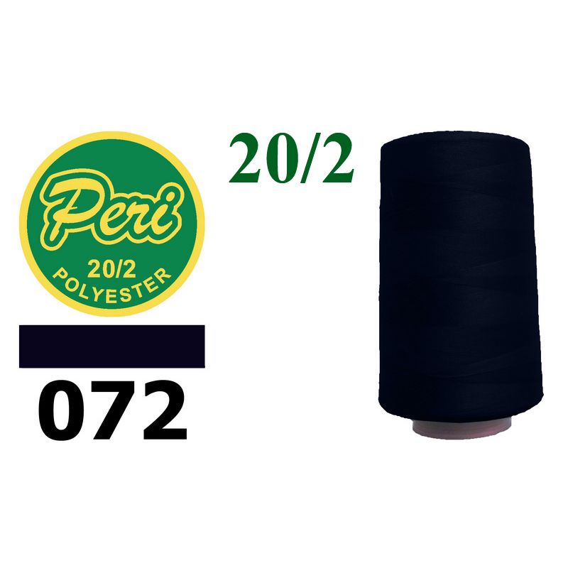 Нитки для шиття 100% поліестер, 20/2, (0072), 3500 ярдів, синій темний, синій темний