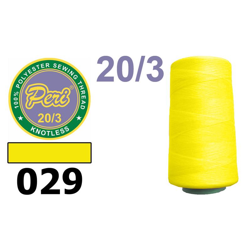 Нитки для шитья 100% полиэстер, 20/3, (0029), 2500 ярдов. желтый
