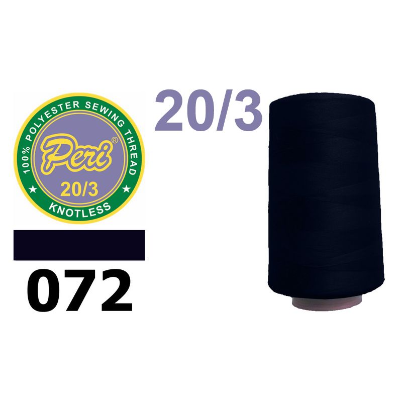 Нитки для шитья 100% полиэстер, 20/3, (0072), 2500 ярдов. синий темный