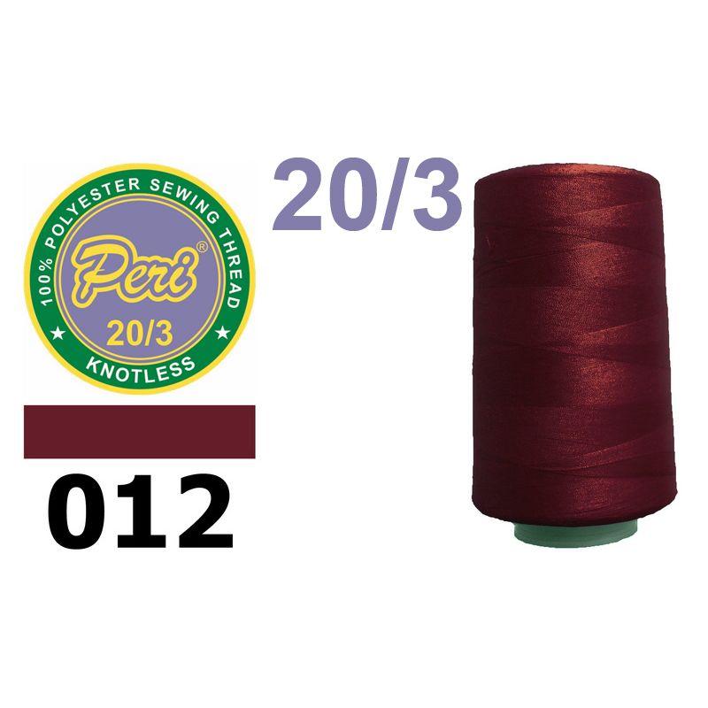 Нитки для шиття 100% поліестер, 20/3, (0012), 2500 ярдів. бордовий