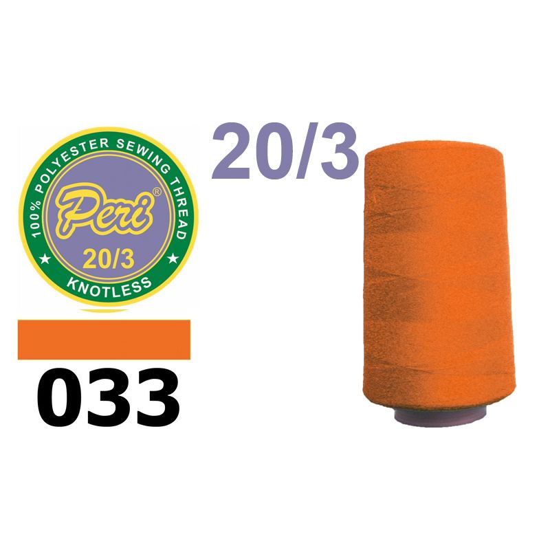 Нитки для шитья 100% полиэстер, 20/3, (0033), 2500 ярдов. оранжевый