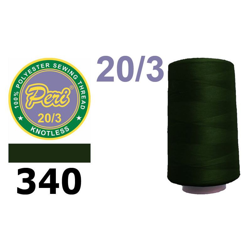 Нитки для шиття 100% поліестер, 20/3, (0340), 2500 ярдів. зелений темний