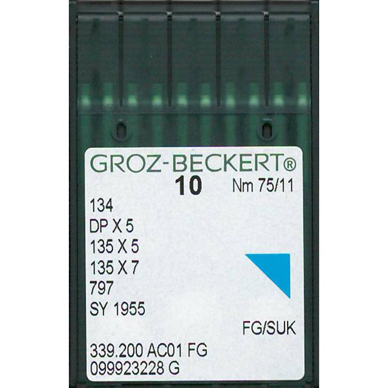 Голки 134 FG/SUK, № 75, GB, (DPx5, 135x5, 135x7, 797, SY1955), 1 уп.=10 шт.