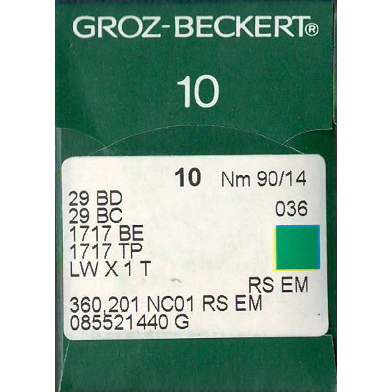 Иглы 29BD RS EM, № 90, GB, (29BC, 1717BE, 1717TP, LWx1T), 1 уп.=10 шт.