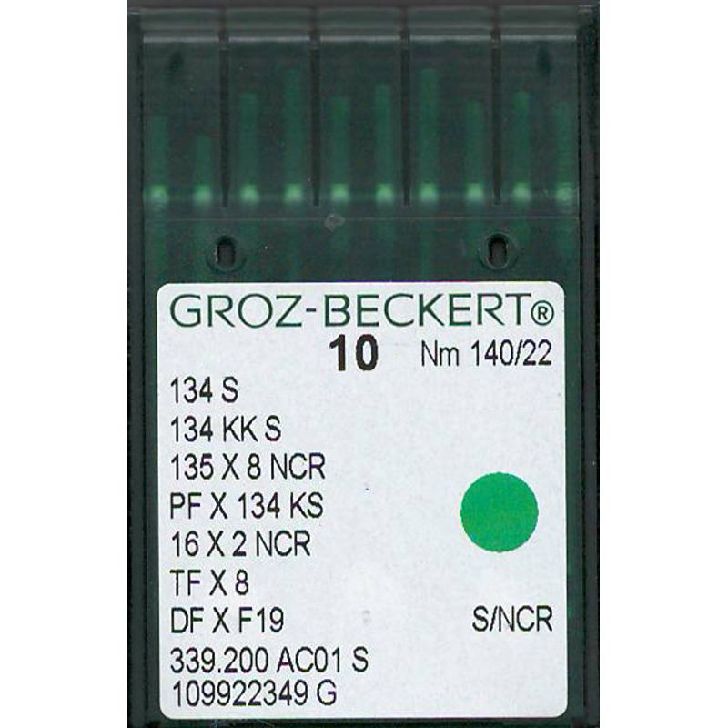 Голки 134 S/NCR, №140, GB, (134KKS, 135x8NCR, PFx134KS, 16x2NCR, TFx8, DFxF19), 1 уп.=10 шт.