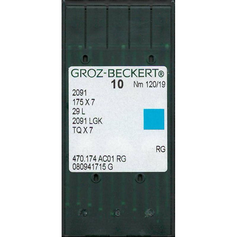 Иглы 2091 RG, №120, GB, (175X7, TQx7, 29L, 2091LGK), 1 уп.=10 шт.