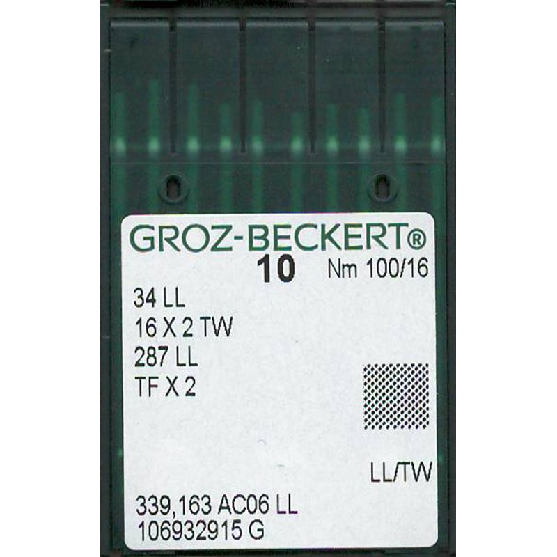 Голки 34 LL/TW, №100, GB, (16x2TW, 287LL, TFx2), 1 уп.=10 шт.