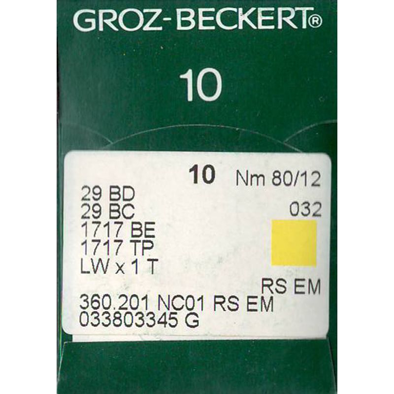 Голки 29BD RS EM, № 80, GB, (29BC, 1717BE, 1717TP, LWx1T), 1 уп.=10 шт.