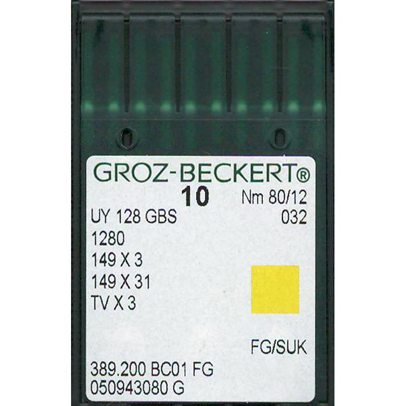 Голки UY128GAS FG/SUK, № 80, GB, (UY128GBS, 1280, 149x3, 149x31, TVx3), 1 уп.=10 шт.