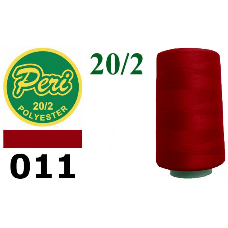 Нитки для шиття 100% поліестер, 20/2, (0011), 3500 ярдів, червоний
