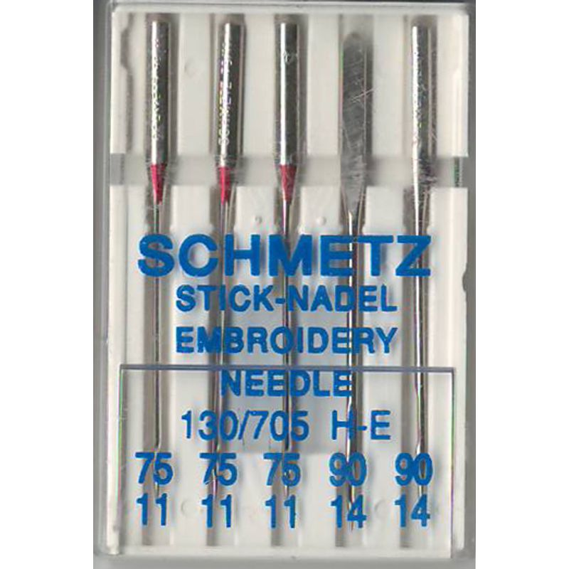 Голки для вишивання № MIX, SC, (130/705 H-E): 75/11(3), 90/14(2), 1 уп. =5 шт.