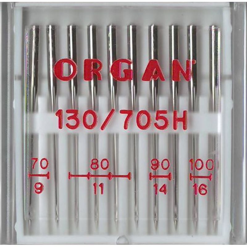 Голки універсальні №MIX, OR, (15x1H, 130/705H): 70/10(2); 80/12(4); 90/14(2); 100/16(2) 1уп=10шт