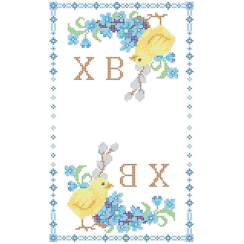 Схема для вишивання бісером, рушник пасхальний 