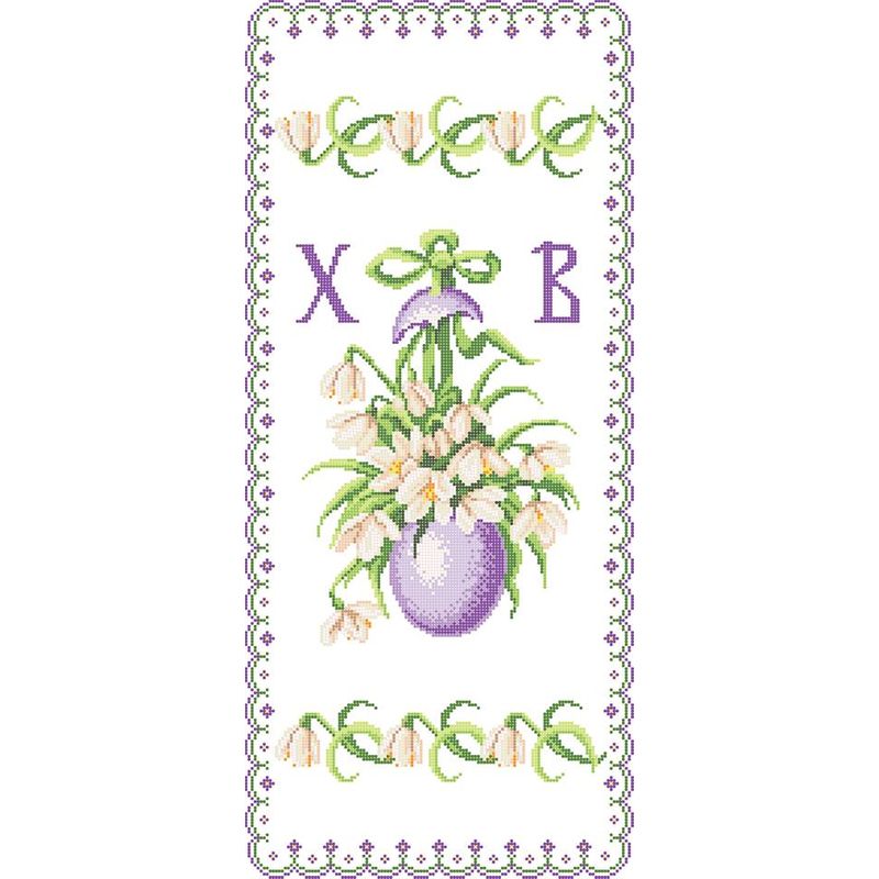 Схема для вишивання бісером, рушник пасхальний, розмір 320х670 мм, габардин з малюнком для бісеру № 10, без бісеру