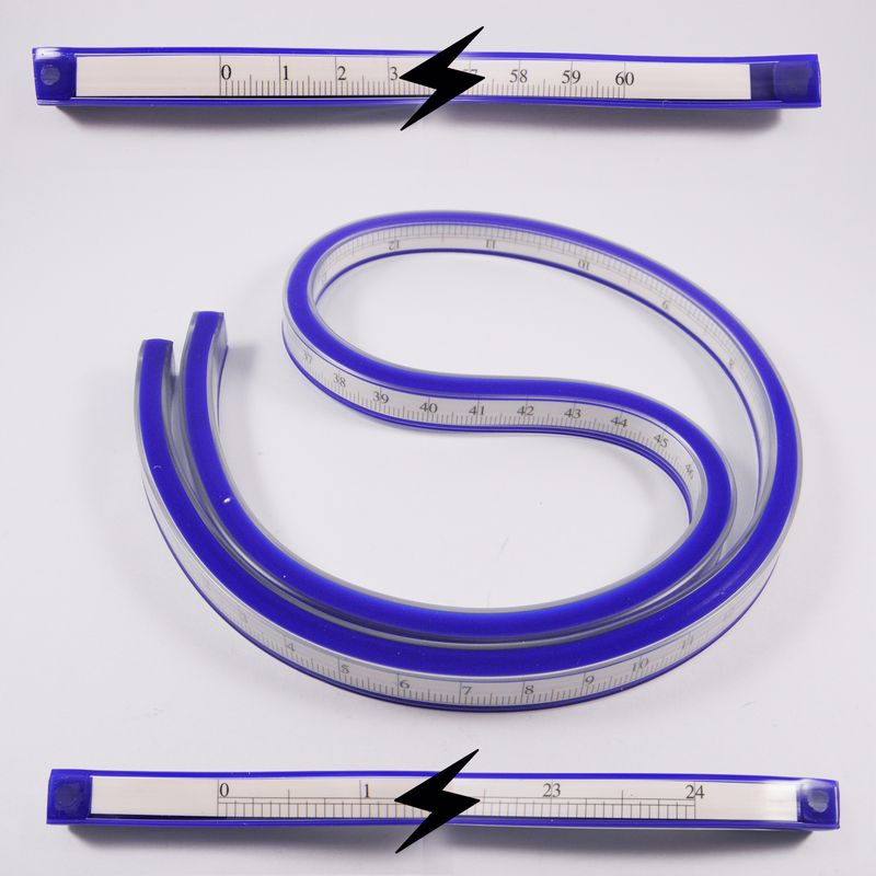 Лінійка розкрійна гнучка пластикова 60см