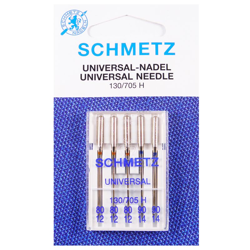 Голки універсальні №MIX, SC, (HAx1, 130/705H): 80/12(3); 90/14(2) 1 уп. =5 шт.