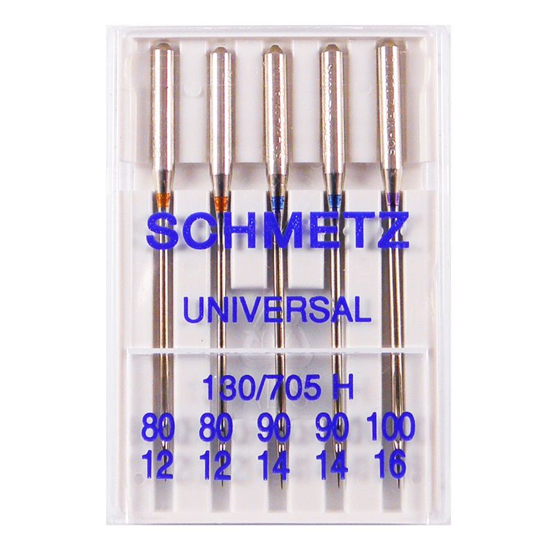 Голки універсальні №MIX, SC, (HAx1, 130/705H): 80/12(2); 90/14(2); 100/16(1) 1 уп. =5 шт.