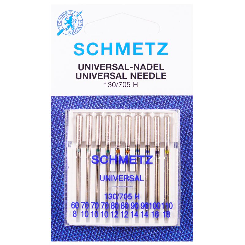 Голки універсальні №MIX, SC, (HAx1, 130/705H): 60/8(1); 70/10(3); 80/12(2); 90/14(2); 100/16(1)110-1, уп=10