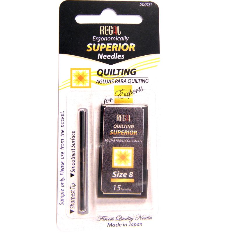 Голки для стібків, квілтінга (Quilting), № 8, 0, 61x28, 60мм, сріб. вушко, 500Q1, (16шт)