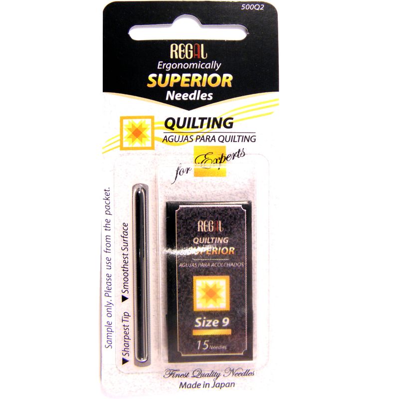 Голки для стібків, квілтінга (Quilting), № 9, 0, 53x27, 00мм, срібне вушко, 500Q2, (16шт)