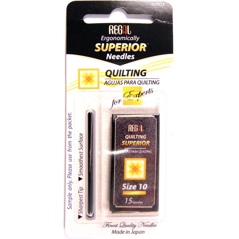 Голки для стібків, квілтінга (Quilting), №10, 0, 46x25, 40мм, сріб. вушко, 500Q3, (16шт)