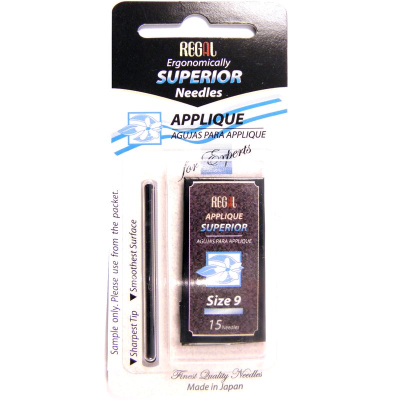 Голки для аплікацій (Applique), № 9, 0, 53x34, 90мм, срібне вушко, 500A2, (16шт)