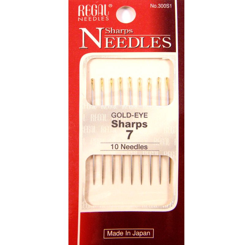 Голки швейні Універсальні (Sharps), № 7, 38мм, золоте вушко, 300S1, (10шт)