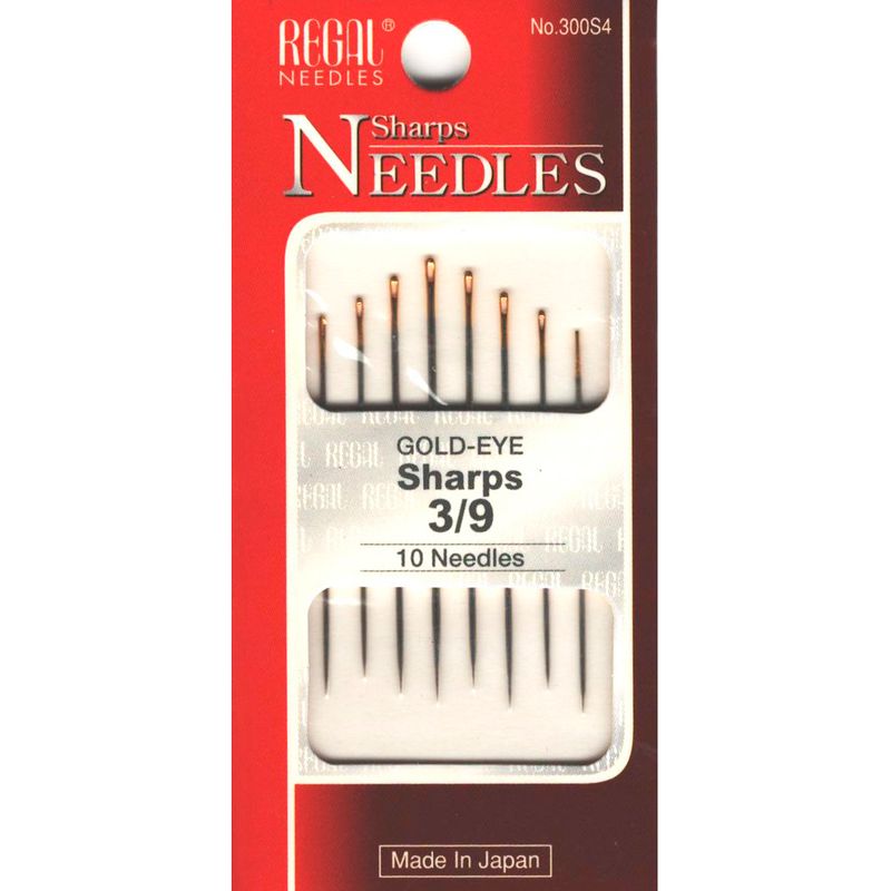 Голки швейні Універсальні (Sharps), № 3/9, золоте вушко, 300S4, (10шт)