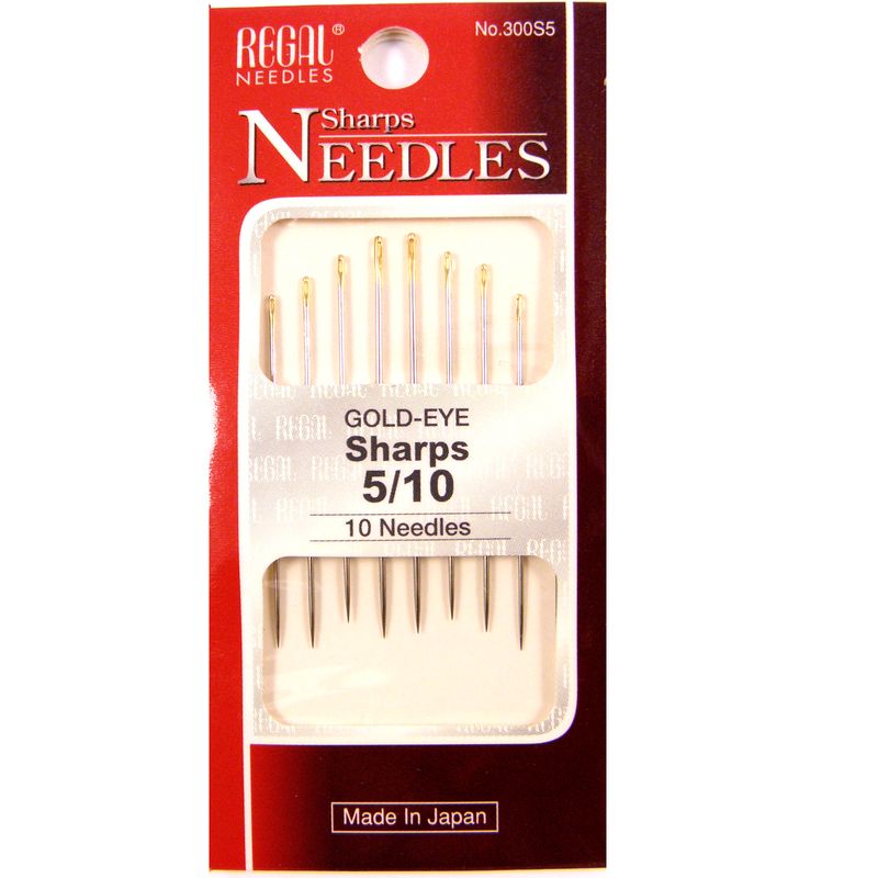 Голки швейні Універсальні (Sharps), № 5/10, золоте вушко, 300S5, (10шт)