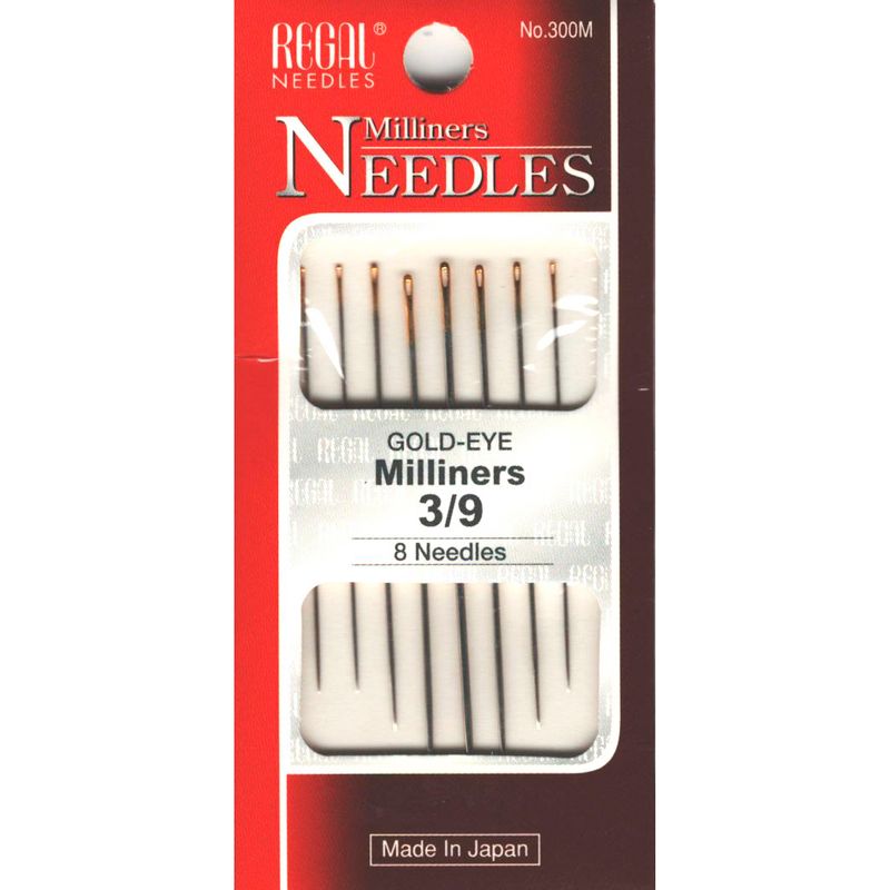 Голки швейні Капелюшні (Milliners), № 3/9, зол. вушко, 300M, (8шт)