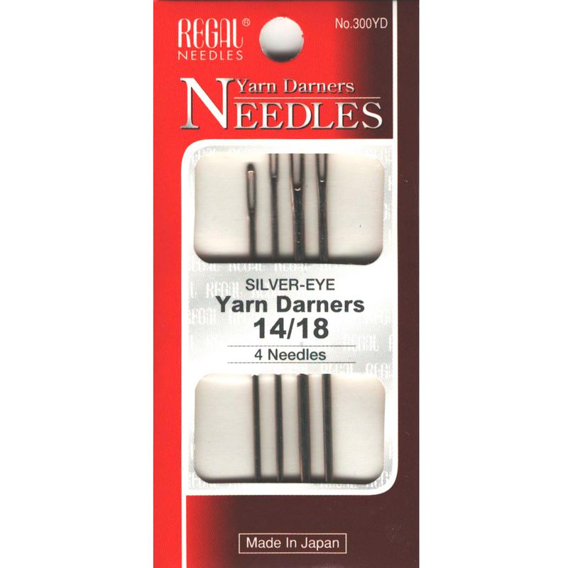 Голки для пряжі (Yarn Darners), № 14/18, срібне вушко, 300YD, (4 шт)
