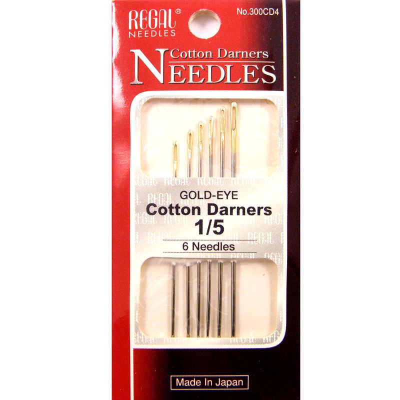 Голки штопальні (Cotton Darners), № 1/5, золоте вушко, 300CD4, (6шт)