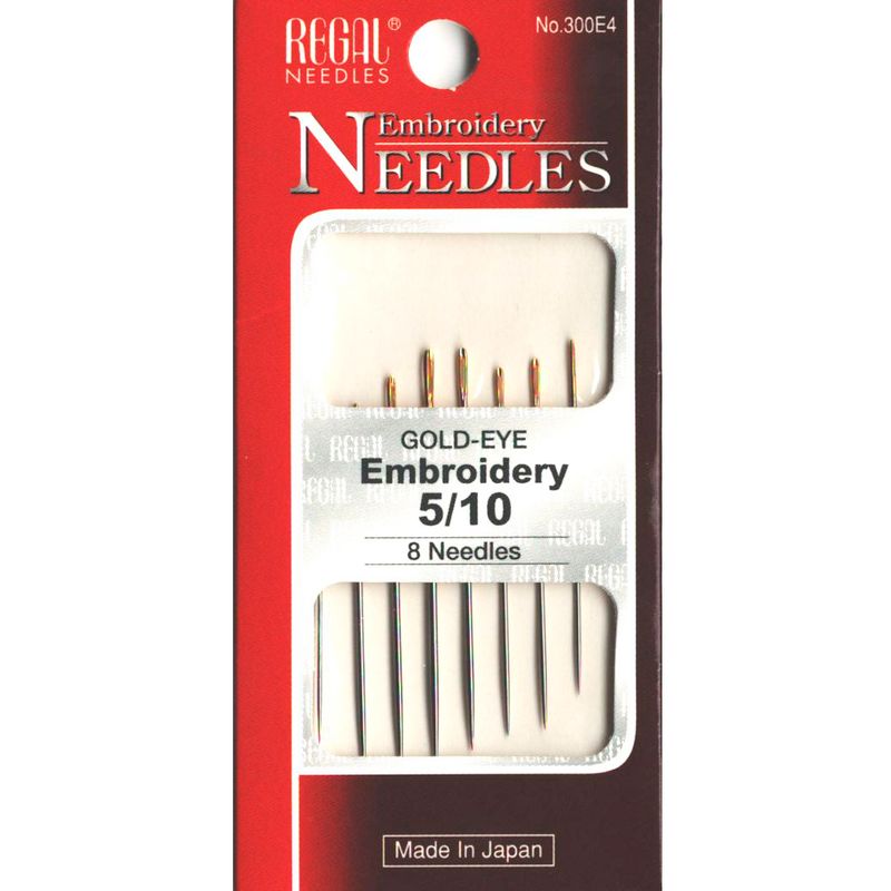 Голки для вишивання (Embroidery), № 5/10, золоте вушко, 300E4, (8шт)