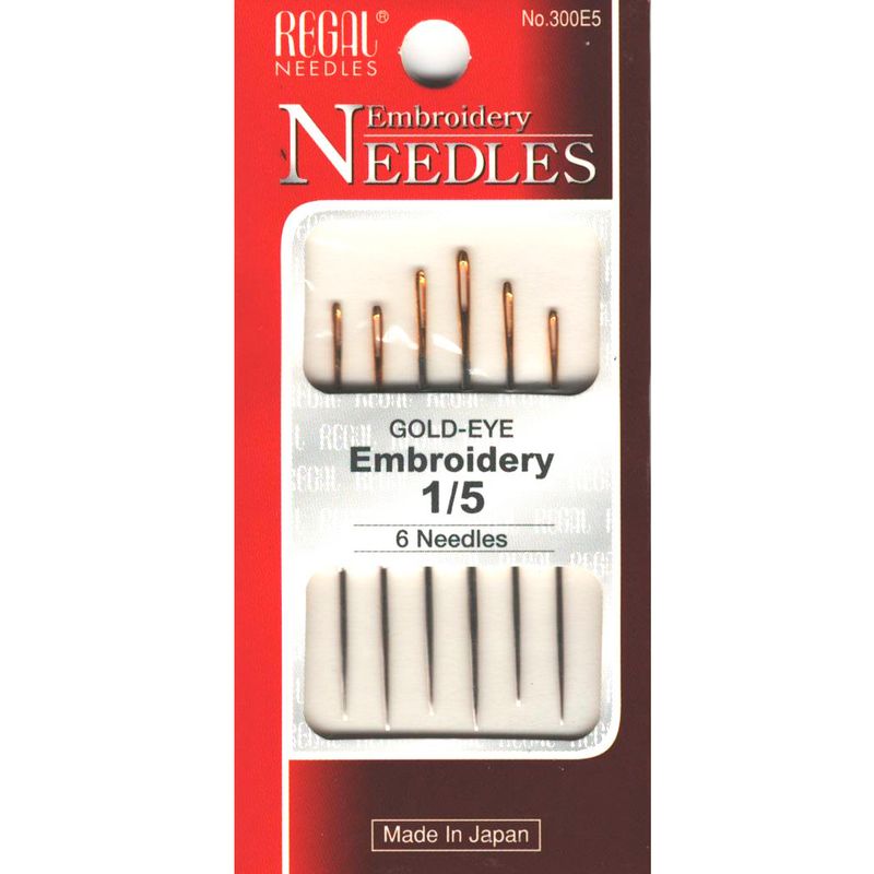 Голки для вишивання (Embroidery), № 1/5, золоте вушко, 300E5, (6шт)