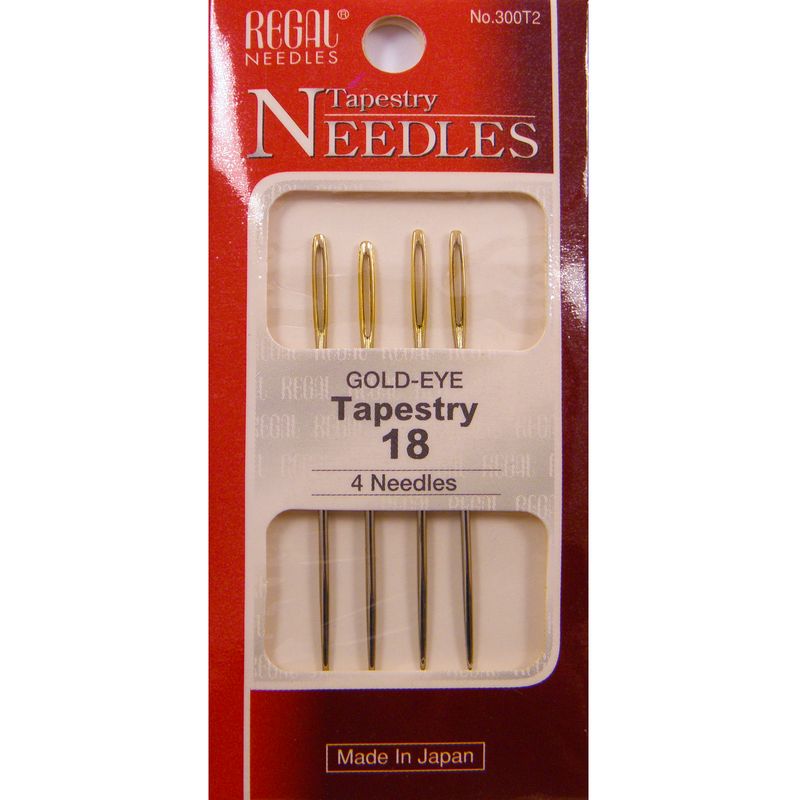 Голки гобеленові (затуплені) для вишивання (Tapestry), № 18, 49мм, зол. вушко, 300Т2, (4 шт)