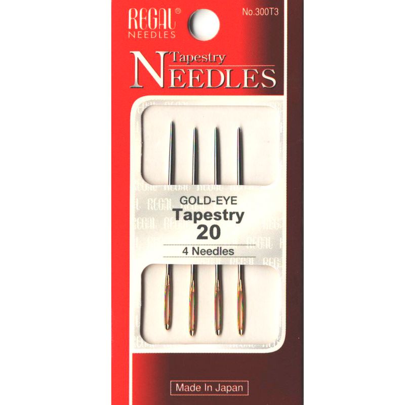 Голки гобеленові (затуплені) для вишивання (Tapestry), № 20, 46мм, зол. вушко, 300Т3, (4 шт)