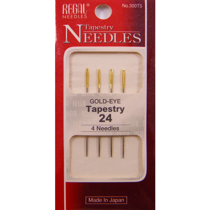 Голки гобеленові (затуплені) для вишивання (Tapestry), № 24, 37мм, зол. вушко, 300Т5, (4 шт)
