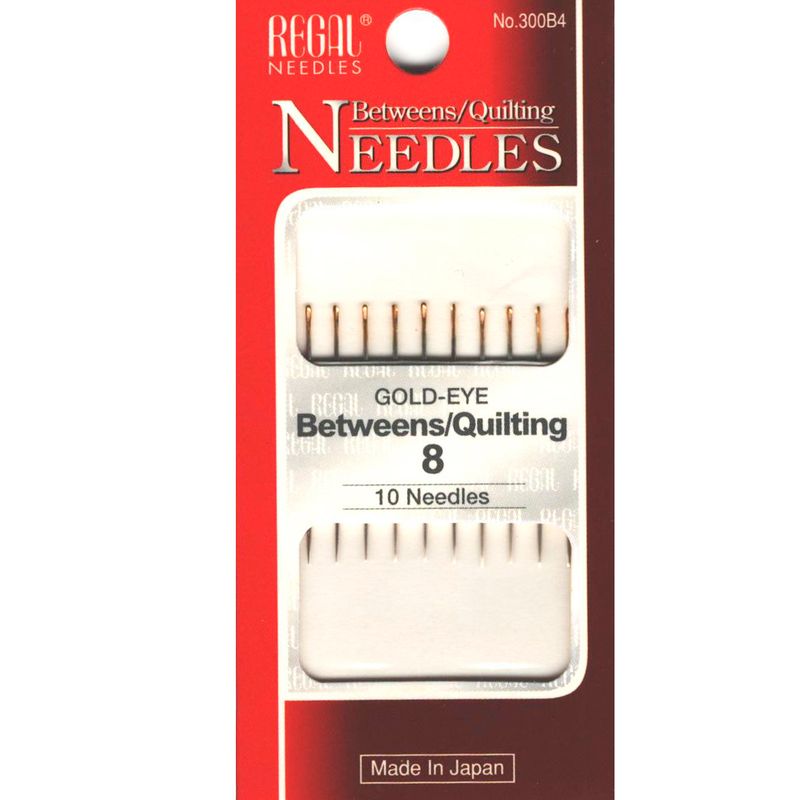 Голки для стібків, квілтінга (Betweens/Quilting), № 8, золоте вушко, 300B4, (10шт)