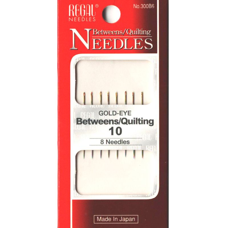 Голки для стібків, квілтінга (Betweens/Quilting), №10, зол. вушко, 300B6, (10шт)