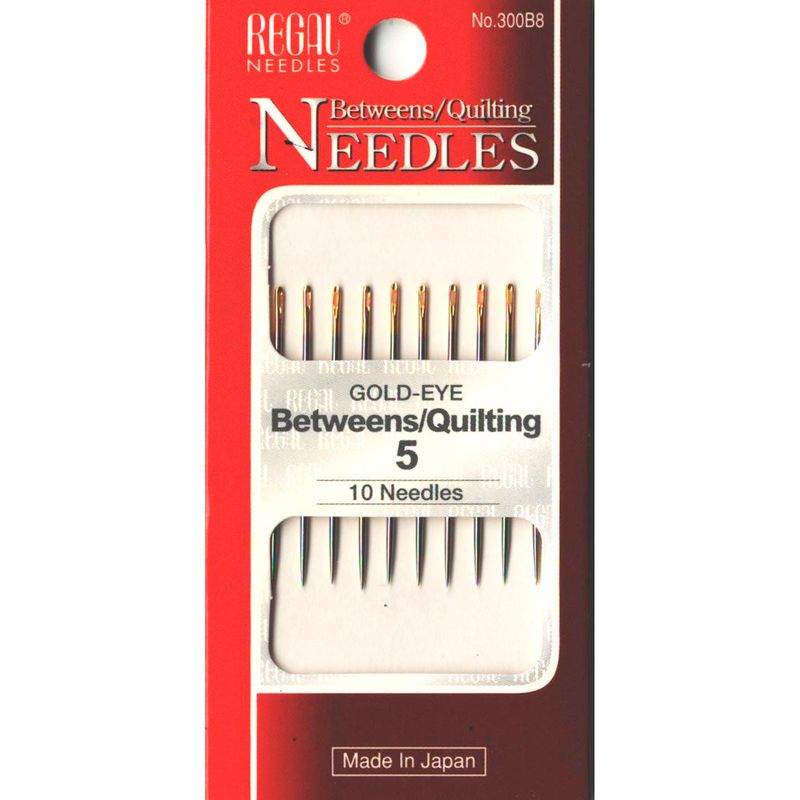 Голки для стібків, квілтінга (Betweens/Quilting), № 5, золоте вушко, 300B8, (10шт)
