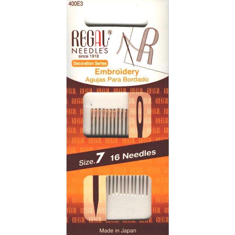 Голки для вишивання (Embroidery), № 7, золоте вушко, 0, 69x38, 10мм, 400E3, (16шт)