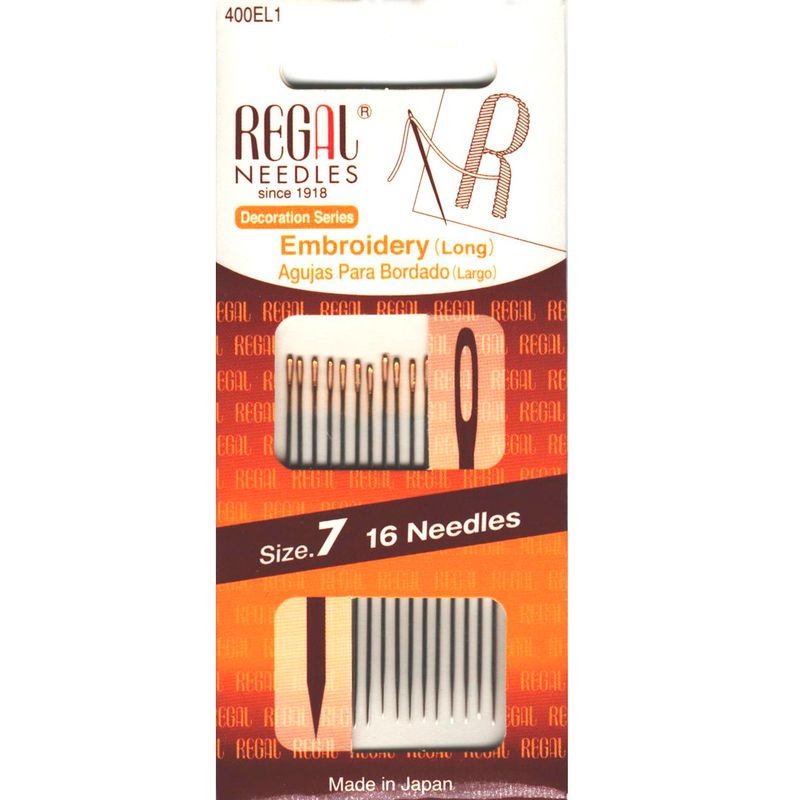 Голки для вишивання (довга)(Embroidery Long), № 7, золоте вушко, 0, 69x46, 80мм, 400EL1, (16шт)