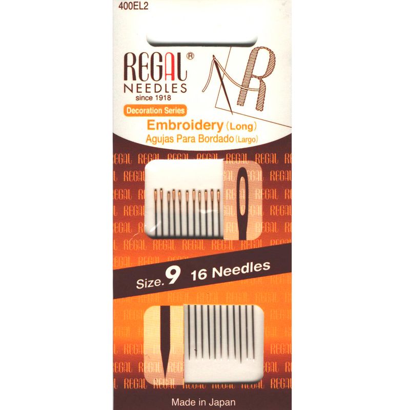 Голки для вишивання (довга)(Embroidery Long), № 9, золоте вушко, 0, 53x42, 90мм, 400EL2, (16шт)