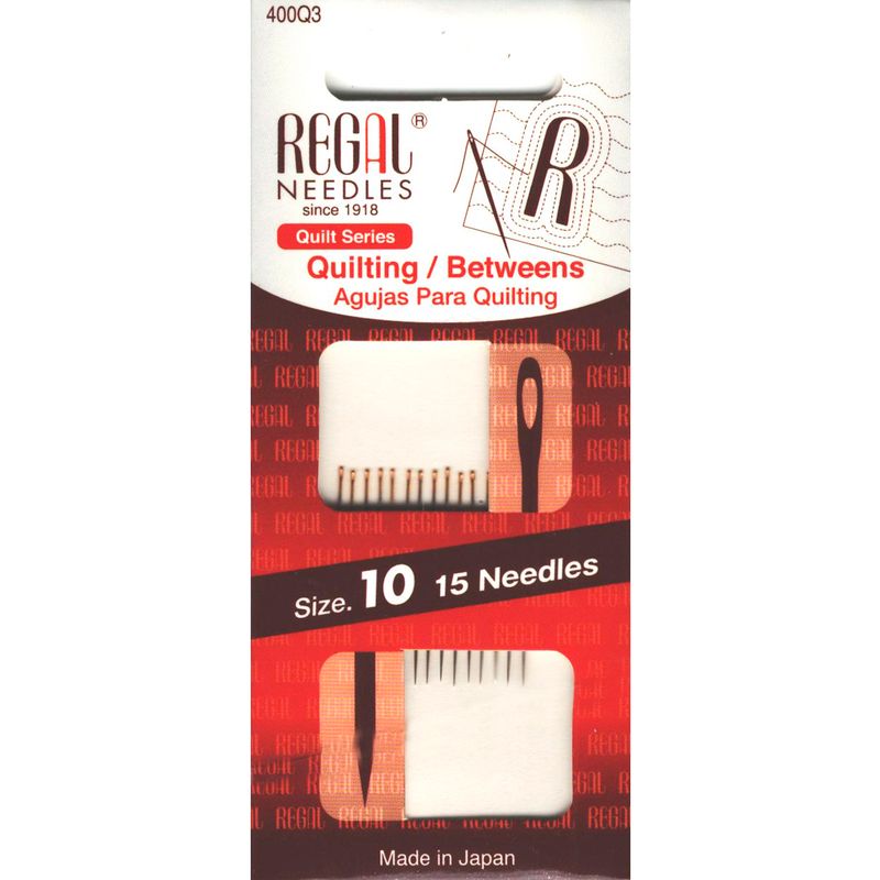 Голки для стібків, квілтінга (Quilting/Between), №10, зол. вушко, 0, 46x25, 40мм, 400Q3, (15шт)