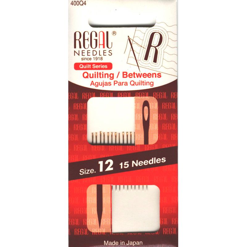 Голки для стібків, квілтінга (Quilting/Between), №12, зол. вушко, 0, 53x24, 40мм, 400Q4, (15шт)