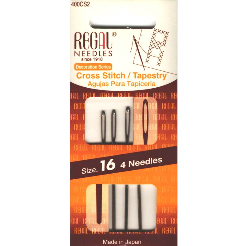 Голки гобеленові (затуплені) для вишивання (Cross Stitch/Tapestry), № 16, сріб. вушко, 400CS2, (4шт)